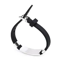 University Trendz BTS Kpop Multi Signature Printing Silicon Bracelet Combo with Leather Multi Rope Bracelet (Pack of 2)-thumb3