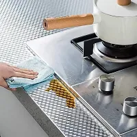 Univocean Kitchen Aluminium Foil Stickers, Backsplash Self Adhesive Kitchen Wallpaper for Cabinet, Drawers and Shelves (200 X 40 cm)-thumb2
