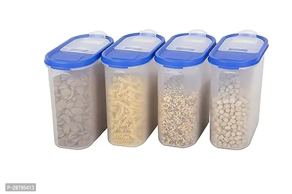 BPA-Free Airtight Kitchen Storage Container Set, Peppy Blue, Pack of 4-thumb0