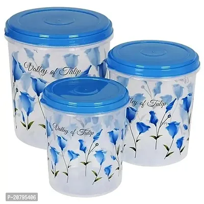 One Star Blue Plastic Container Set of 3 Pack of 3