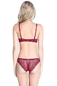 Premium Quality Women's Bra Panty Set Lace Push Up Underwired Solid Lingerie Set Bikini Set for Women Lingerie Set for Women-thumb3