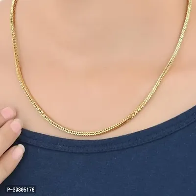 Trendy Gold Plated 22 Inch Long Daily Wear Chain For Women-thumb0