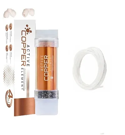 Ss creation Alkaline Active Copper Filter Cartridge for All Types of RO and UV Water Purifier System+taflone+2connector+pipe