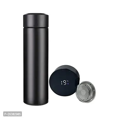 LED Thermal Cup Water Bottles with Digital Temperature Display Tea PACK OF 1 BLACK-thumb0