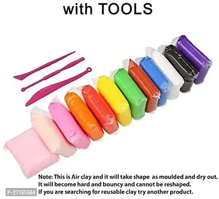 Air Dry DIY Ultra Light Different Color Clay with Tools Set for Kids (pack of 1)-thumb0