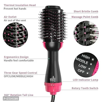 3 in1 Styling Brush Styler Negative Ion Hair Straightener Curler Brush for All Hairstyle Black (Pack of 1)-thumb4