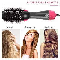 3 in1 Styling Brush Styler Negative Ion Hair Straightener Curler Brush for All Hairstyle Black (Pack of 1)-thumb1