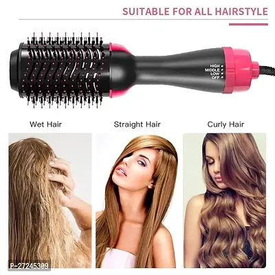 3 in1 Styling Brush Styler Negative Ion Hair Straightener Curler Brush for All Hairstyle Black (Pack of 1)-thumb2