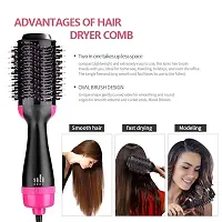 3 in1 Styling Brush Styler Negative Ion Hair Straightener Curler Brush for All Hairstyle Black (Pack of 1)-thumb2