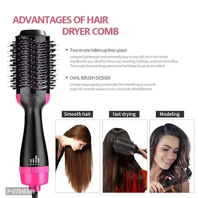 3 in1 Styling Brush Styler Negative Ion Hair Straightener Curler Brush for All Hairstyle Black (Pack of 1)-thumb3