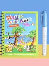 Magic Water Book with Water Pen for Kids to Draw Cartoon Images(pack of 1)-thumb2