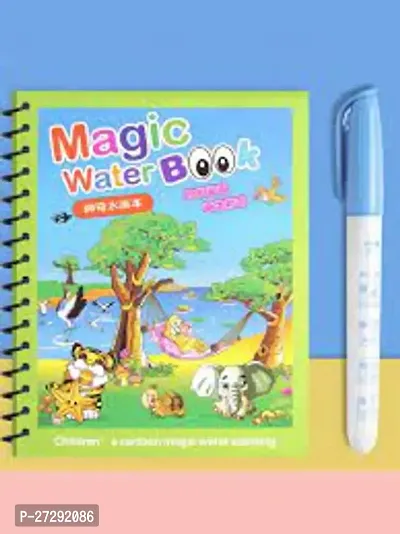 Magic Water Book with Water Pen for Kids to Draw Cartoon Images(pack of 1)-thumb3