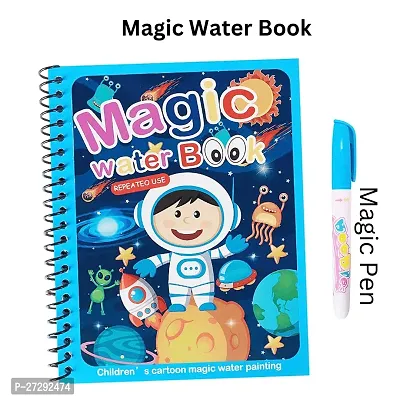 Magic Quick Dry Water Book Reusable Colouring Water Doodle Book self-Drying with Water Pen for Kids Drawing Practice(pack of 1)-thumb5