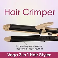 3-in1 Hair Styler Straightner, Crimper, Curler For Women, Variable Style Settings PACK OF 1-thumb2