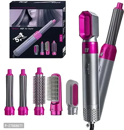 5 in 1 Hot Air Styler Hair Dryer Curler in All Styling Tool for Curly Hair Hair Type,Negative Ion Comb PACK OF 1-thumb0
