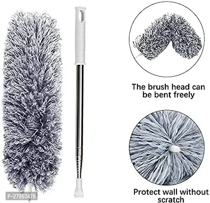 Microfiber Feather Duster for High Ceiling Fans, Window Blinds, Furniture (Grey) PACK OF 1-thumb2