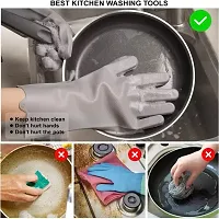 Gloves Magic Silicone Dish Washing Gloves, Silicon Cleaning Gloves PACK OF 1-thumb2