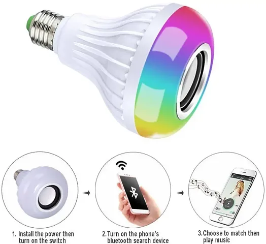 Smart Led Wireless Bluetooth Light Bulb Speaker With Updated Remote Control