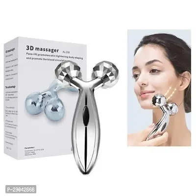 3D Roller Massager 360 Rotate Silver Thin Face Full Body-thumb0