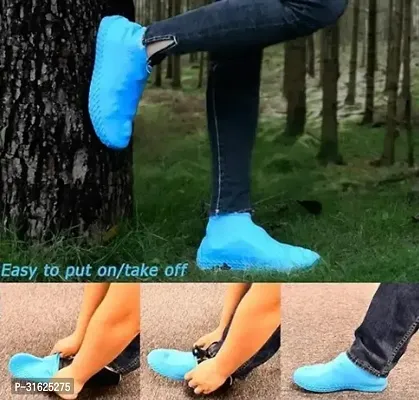 Silicone Shoe Cover Waterproof, Double-Breasted Waterproof Layer-thumb0