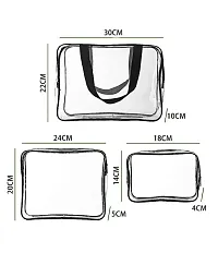 3 Pack Clear PVC Cosmetic Bags Travel Toiletry Bag Set Waterproof Zipper Packing Cubes Organizer (Black)-thumb2