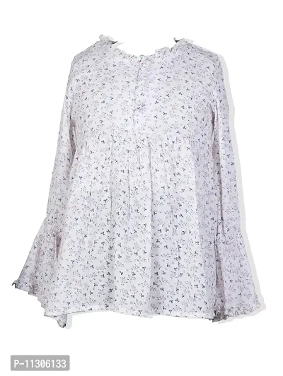 The Fashion Cosmo Girls Top, Kids Girls Top, Fancy Tops for Girls (9-10 Years, Off-White)