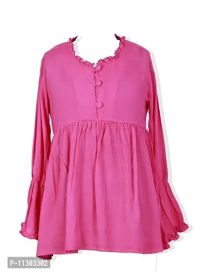 The Fashion Cosmo Girls Top, Kids Girls Top, Fancy Tops for Girls (11-12 Years, Magenta Pink)