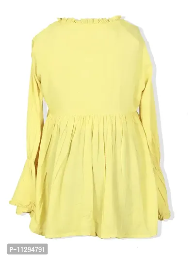 The Fashion Cosmo Girls Top, Kids Girls Top, Fancy Tops for Girls (9-10 Years, Yellow)-thumb2