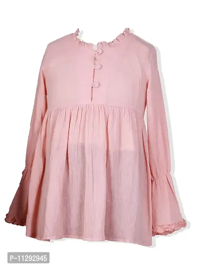 The Fashion Cosmo Girls Top, Kids Girls Top, Fancy Tops for Girls (13-14 Years, Peach)