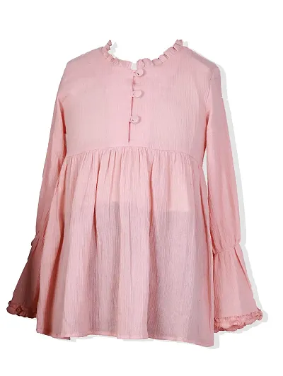 The Fashion Cosmo Girls Top, Kids Girls Top, Fancy Tops for Girls (13-14 Years, Peach)