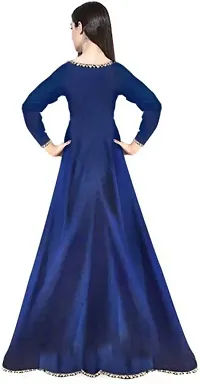 NV PATEL Blue Braso Gown Anarkali Net Blue 3/4 Sleeve Round Neck Semi Stitched Women Wedding  Festive::Party  Festive::Wedding::Casual Gown-thumb1