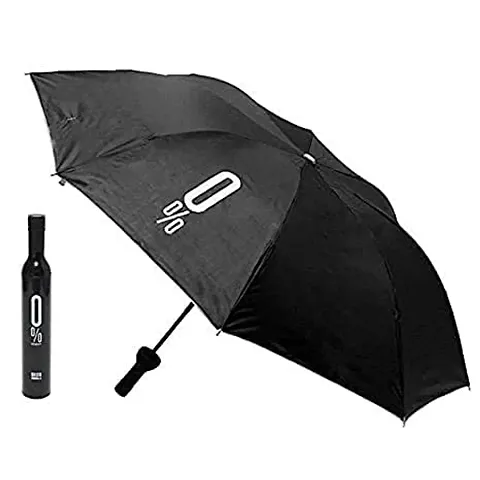 saanvishubh Windproof UV and Rain Protection Double Layer Folding Portable Unisex Umbrella with Bottle Cover - Multicolor