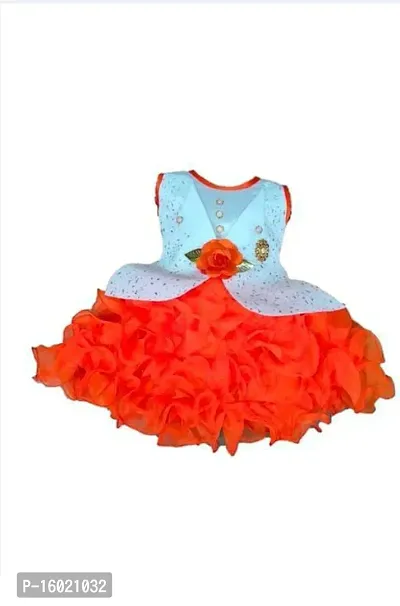 Fancy Net Frock Dress For Girls-thumb0