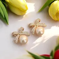 Elegant Golden Metal Earrings For Women-thumb2