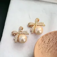 Elegant Golden Metal Earrings For Women-thumb1