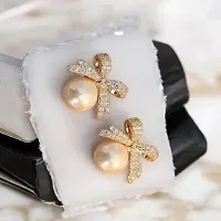 Elegant Golden Metal Earrings For Women-thumb3