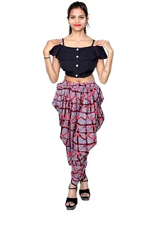 Raikwar Women's SILETY Crepe Printed Casual Maxi Harem Pants Dhotis#8802_M-thumb4