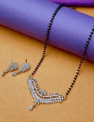 American Diamond Studded Mangalsutra Set