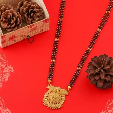 Fancy Plated Beads Alloy Traditional Long Mangalsutra For Women