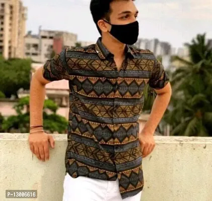 Reliable Cotton Printed Short Sleeves Casual Shirts For Men