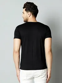 Men Color Block Round Neck White, Black, Yellow T-Shirt-thumb2