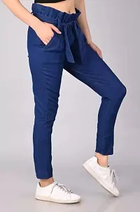 Blue Denim Printed Jeans   Jeggings For Women-thumb3