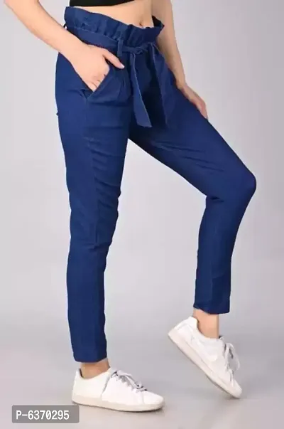 Blue Denim Printed Jeans   Jeggings For Women-thumb4