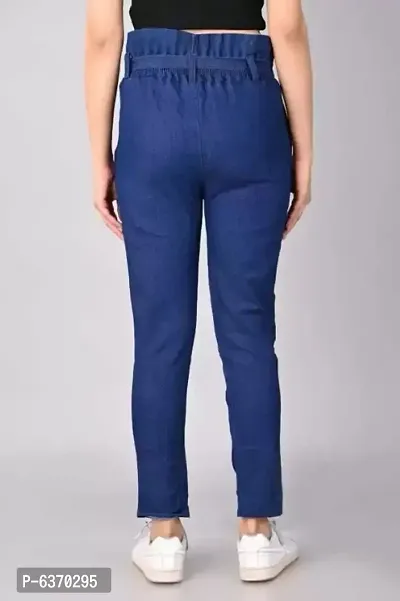 Blue Denim Printed Jeans   Jeggings For Women-thumb5