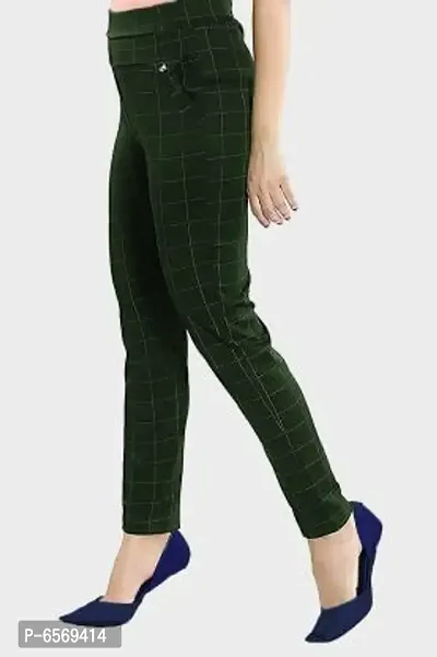 Jegging for Women/Girls Stretchable Formals/Casual Check Pant-thumb4