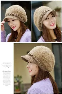Trendy  stylish Women Visor Angoora hat Pack of 1-thumb2