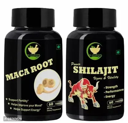 Ayurvedic Product Shilajit/Shilajeet Capsule with Maca Root Capsule for Stamina Booster, Energy Booster, Strength | Shilajit Capsule | Sex Power Capsule,  Sexual Lubricants/Oils, Sexual Wellness, Sex