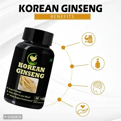 FIJ AYURVEDA Korean Ginseng Root Extract Dietary Supplement | Strength, Stamina Booster, Sex Power Capsule  Energy Booster |Ayurvedic ndash; 500mg 60 Capsules-thumb4