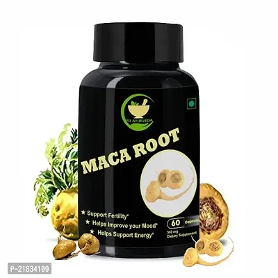 FIJ AYURVEDA Maca Root Extract Dietary Supplement for Men  Women ndash; 500mg 60 Capsules (Pack of 1)-thumb0