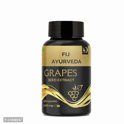 FIJ AYURVEDA Grapes Seed Extract Capsule Supports Strengthens Immunity  Antioxidant Supplement ndash; 500mg 60 Capsules